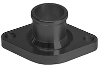 BTH-401-08 Water Neck Thermostat Housing, 1979-2003 Small Block Chrysler 273/318/340/360, Billet, Straight, O-Ring, Black