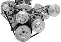 CA22070 Small Block Chevy Serpentine Conversion - Chrome Accessories, AC & PS - 508