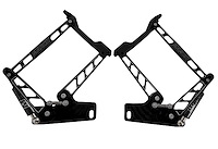 HH66CK-F-07 1960-1966 Chevy C10 Truck Billet Hood Hinges, Gen I, Stainless Steel Gas Struts, Black Onyx Finish, Fiberglass Hood