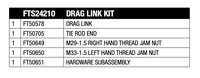 FTS24210 Drag Link Kit Fits Select Jeep Gladiator; Jeep Wrangler