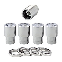 21122 Locking Lug Nuts, Chrome Regular .580" Shank 7/16-20 Thread 13/16" Hex Size