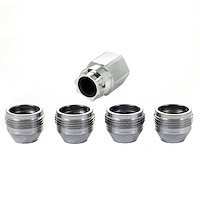 24019 Locking Lug Nuts, Chrome Cone Seat-Open End Style Thread Size: M14 x 1.5 Key Hex Size: 22mm Includes 4 Lug Nuts & 1 Key