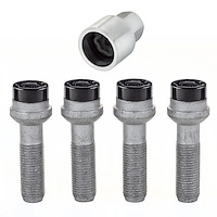 28317 Chrome/Black Radius Seat Lug Bolt Threads: M14 x 1.5