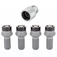 28318 Chrome/Black Radius Seat Lug Bolt Threads: M14 x 1.5