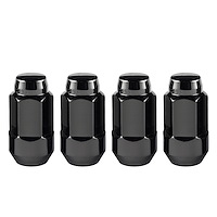 64034 Chrome/Black Acorn/Conical Seat Lug Nuts M14 x 1.5 Thread Size