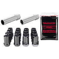 65457BK Black Tuner Style Spline Drive Lug Nut Kit M12 x 1.5 Thread Size 13/16" Hex Size