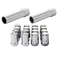 65457CN Chrome Tuner Style Spline Drive Lug Nut Kit M12 x 1.5 Thread Size 13/16" Hex Size