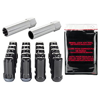 65540BK Black Tuner Style Spline Drive Lug Nut Kit w/Black Caps 1/2" x 20 Thread Size
