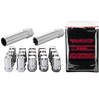 65554 Chrome Tuner Style Spline Drive Lug Nut Kit M12 x 1.25 Thread Size 13/16" Hex Size 20 Lug kit