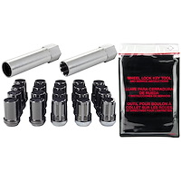 65557BK Black Tuner Style Spline Drive Lug Nut Kit M12 x 1.5 Thread Size 13/16" Hex Size 20 Lug kit