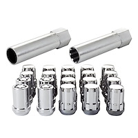 65557CN Chrome Tuner Style Spline Drive Lug Nut Kit M12 x 1.5 Thread Size 13/16" Hex Size
