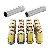 65557GDC Gold Tuner Style Spline Drive Lug Nut Kit M12 x 1.5 Thread Size