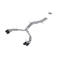 S46073CF Resonator-Back Exhaust System 2.5in. Dual Rear Exit, Quad Tips, Carbon Fiber For 2019-2022 Audi S4, S5