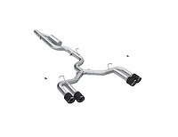 S46203CF Cat-Back Exhaust System 3 in., Dual Split Quad Rear Exit, Valve Delete, Carbon Fiber For 2024-2022 Audi S3