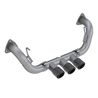 S49003CF Cat-Back Exhaust System 2.5 in., Triple Centre Rear Exit, Valve Delete, Carbon Fiber For 2021-2022 Acura NSX