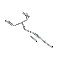 S49033BE Cat-Back Exhaust System 3 in., 2.5 in. Dual Split Rear Exit, Burnt End Fits Select Acura Integra, Honda Civic