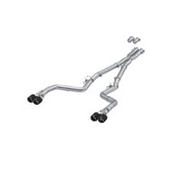 S71143CF Cat-Back Exhaust System 3 in., Dual Rear Exit, Race Version, Quad Tips, Carbon Fiber For 2016-2022 Dodge Challenger
