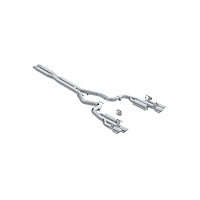 S7282304 Cat-Back Exhaust System 3 in., Dual Rear Exit, Quad Tips, Race Version Fits Select Ford Mustang