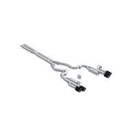 S72823CF Cat-Back Exhaust System 3 in., Dual Rear Exit, Quad Tips, Race Version, Carbon Fiber Fits Select Ford Mustang