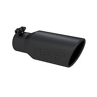 T5157BLK Exhaust Tip Angled Rolled End 4 in. OD. 2.75 in. Inlet Black}