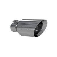 T5161 Exhaust Tip Angled Rolled End Single Wall 4.5 in. OD. 2.5 in. Inlet Polished