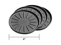 4" Round Coaster Set - Black