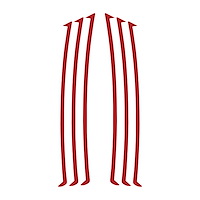 104V21 Side Vent Vinyl Inlay Decals, 2010-2023 Chevy Camaro, Matte Red