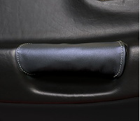 207661 Leather Door Pull Covers, 1997-2004 Chevy Corvette, Black W/Silver Stitch
