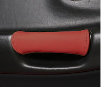207666 Leather Door Pull Covers, 1997-2004 Chevy Corvette, Red W/Black Stitch