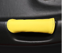 207669 Leather Door Pull Covers, 1997-2004 Chevy Corvette, Millennium Yellow W/Black Stitch