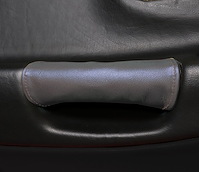 214795 Leather Door Pull Covers, 1997-2004 Chevy Corvette, Charcoal W/Red Stitch