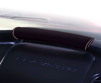 214807 Leather Dash Grab Handle Cover, 1997-2004 Chevy Corvette, Black W/Tan Stitch