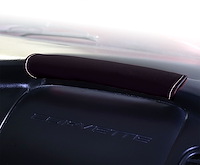 214808 Leather Dash Grab Handle Cover, 1997-2004 Chevy Corvette, Black W/White Stitch