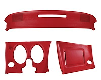 402024ST Upper & Lower Dash Pad Set, 1977-1977 Chevy Corvette, Red, W/O Lower A/C Vent Cutout