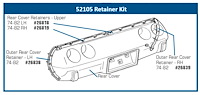 52105 Rear Bumper Retainer Set, 1974-1979 Chevy Corvette, 4 Piece
