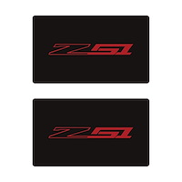 78905 Airbag Warning Cover, 2014-2019 Chevy Corvette, Pair Matte Black Gloss Red Z51