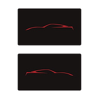 78906 Airbag Warning Cover, 2014-2019 Chevy Corvette, Pair Matte Black Gloss Red Coupe Outline Only