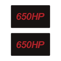 78908 Airbag Warning Cover, 2014-2019 Chevy Corvette, Pair Matte Black Gloss Red 650HP