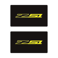 78918 Airbag Warning Cover, 2014-2019 Chevy Corvette, Pair Matte Black Gloss Yellow Z51