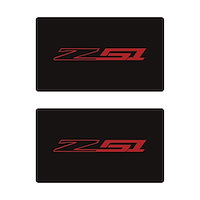 78921 Airbag Warning Cover, 2014-2019 Chevy Corvette, Pair Matte Black Matte Red Z51