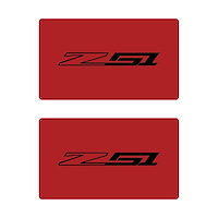 78928 Airbag Warning Cover, 2014-2019 Chevy Corvette, Pair Matte Red Gloss Black Z51