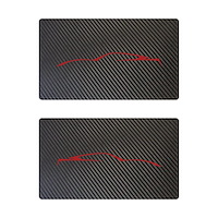 78949 Airbag Warning Cover, 2014-2019 Chevy Corvette, Pair Black Carbon Fiber Matte Red Coupe Outline Only