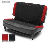 702742 Fold & Tumble Seat Slip Covers, 1965-1995 Jeep , MasterCraft w/BRS Stitch Pattern, Black w/Black Center & Red Side Panels