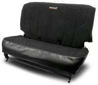 702744 Fold & Tumble Seat Slip Covers, 1965-1995 Jeep , MasterCraft w/BRS Stitch, Black w/Black Center & Black Side Panels
