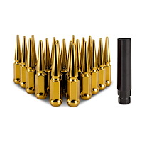 MMLG-SP1215-20GD Spiked Lug Nuts, M12x1.5, 20-PC Set, Gold