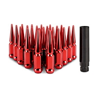 MMLG-SP1215-24RD Spiked Lug Nuts, M12x1.5, 24-PC Set, Red