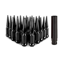 MMLG-SP1415-24BK Spiked Lug Nuts, M14x1.5, 24-PC Set, Black
