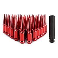 MMLG-SP1415-32RD Spiked Lug Nuts, M14x1.5, 32-PC Set, Red