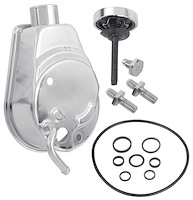 1253579 Chrome Power Steering Reservoir-1970-75 Chevrolet; with Cap; Hardware; 6 & 8 Cylinder