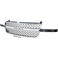 19122197 Grille Assembly for 2006-2007 Chevrolet Silverado [Honeycomb Style, Chrome Accents, w/ Black Shell and Black Insert]